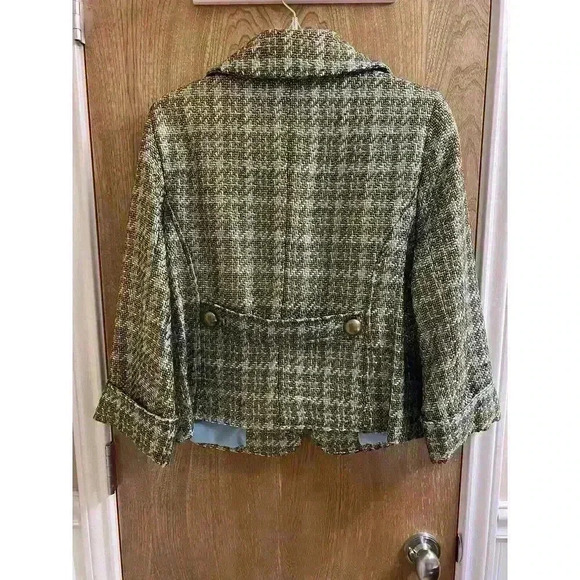 Women's Tweed Blazer - Green by - Picture 9 of 15